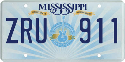 MS license plate ZRU911