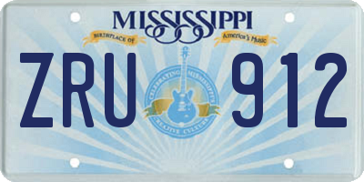 MS license plate ZRU912