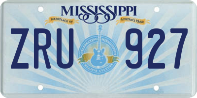 MS license plate ZRU927