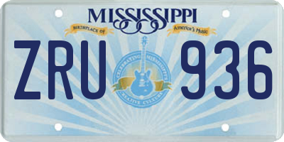 MS license plate ZRU936