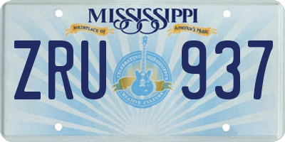 MS license plate ZRU937