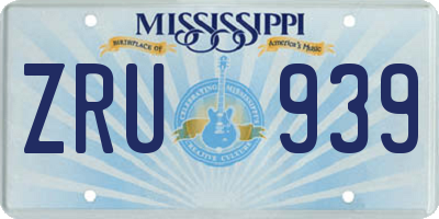 MS license plate ZRU939
