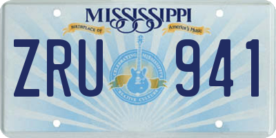 MS license plate ZRU941