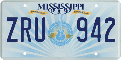 MS license plate ZRU942