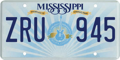 MS license plate ZRU945