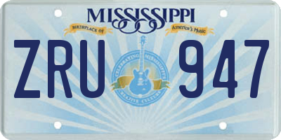 MS license plate ZRU947