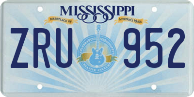 MS license plate ZRU952