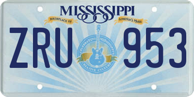 MS license plate ZRU953