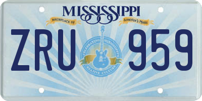 MS license plate ZRU959