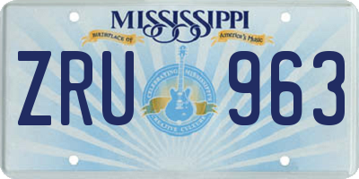 MS license plate ZRU963