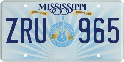 MS license plate ZRU965