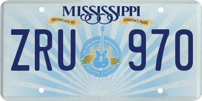 MS license plate ZRU970