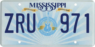 MS license plate ZRU971