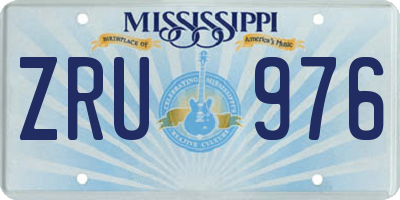 MS license plate ZRU976