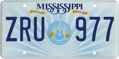 MS license plate ZRU977