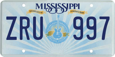 MS license plate ZRU997
