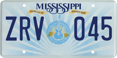 MS license plate ZRV045