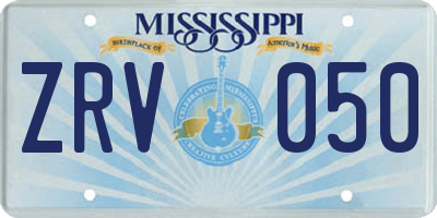 MS license plate ZRV050