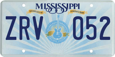 MS license plate ZRV052