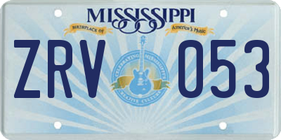MS license plate ZRV053