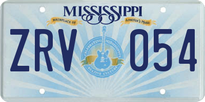 MS license plate ZRV054