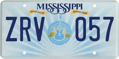 MS license plate ZRV057