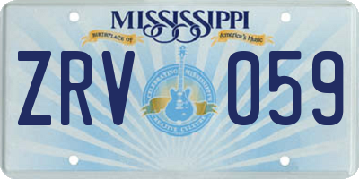 MS license plate ZRV059