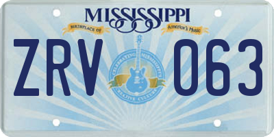 MS license plate ZRV063