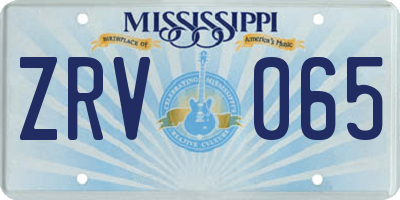 MS license plate ZRV065