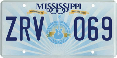 MS license plate ZRV069