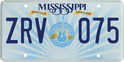 MS license plate ZRV075