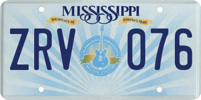 MS license plate ZRV076