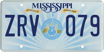 MS license plate ZRV079