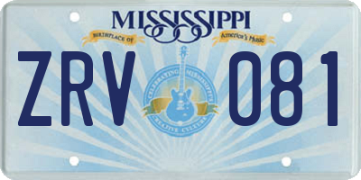 MS license plate ZRV081