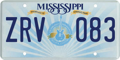 MS license plate ZRV083