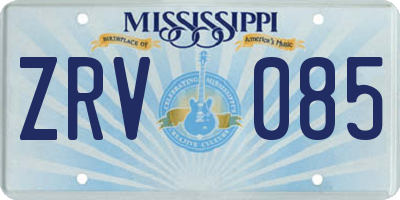 MS license plate ZRV085