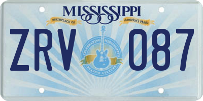 MS license plate ZRV087