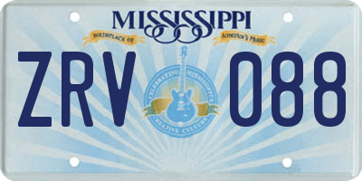 MS license plate ZRV088