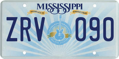 MS license plate ZRV090