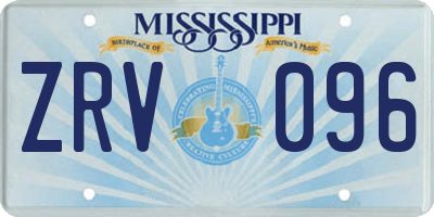 MS license plate ZRV096