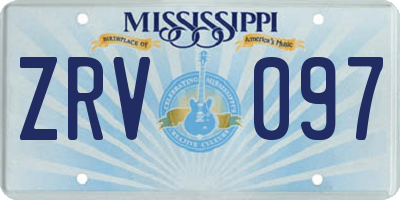 MS license plate ZRV097