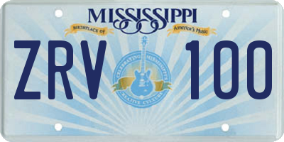 MS license plate ZRV100