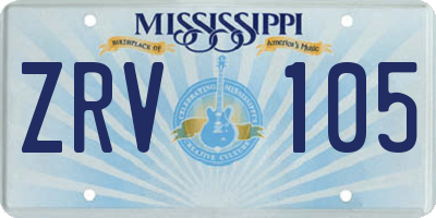MS license plate ZRV105