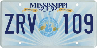 MS license plate ZRV109