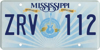 MS license plate ZRV112