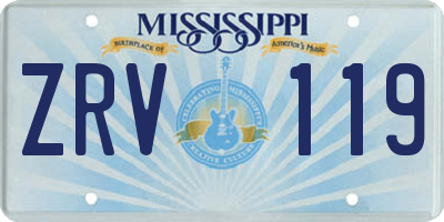 MS license plate ZRV119