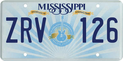 MS license plate ZRV126
