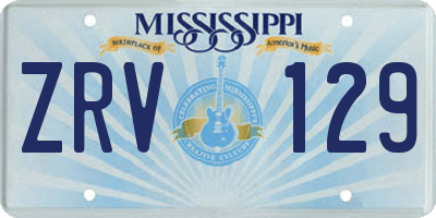 MS license plate ZRV129
