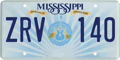 MS license plate ZRV140