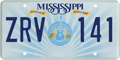 MS license plate ZRV141